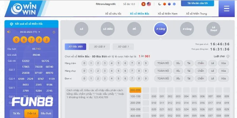 Sảnh chơi Fun88 xổ số chinh phục người chơi bởi rất nhiều ưu thế độc quyền.